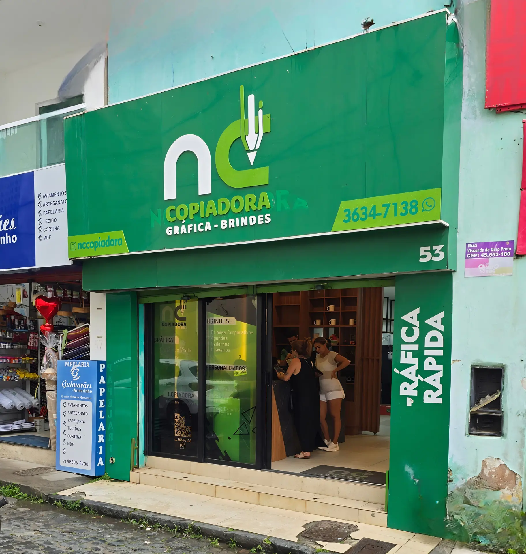 Fachada da NC Copiadora no Centro de Ilhéus